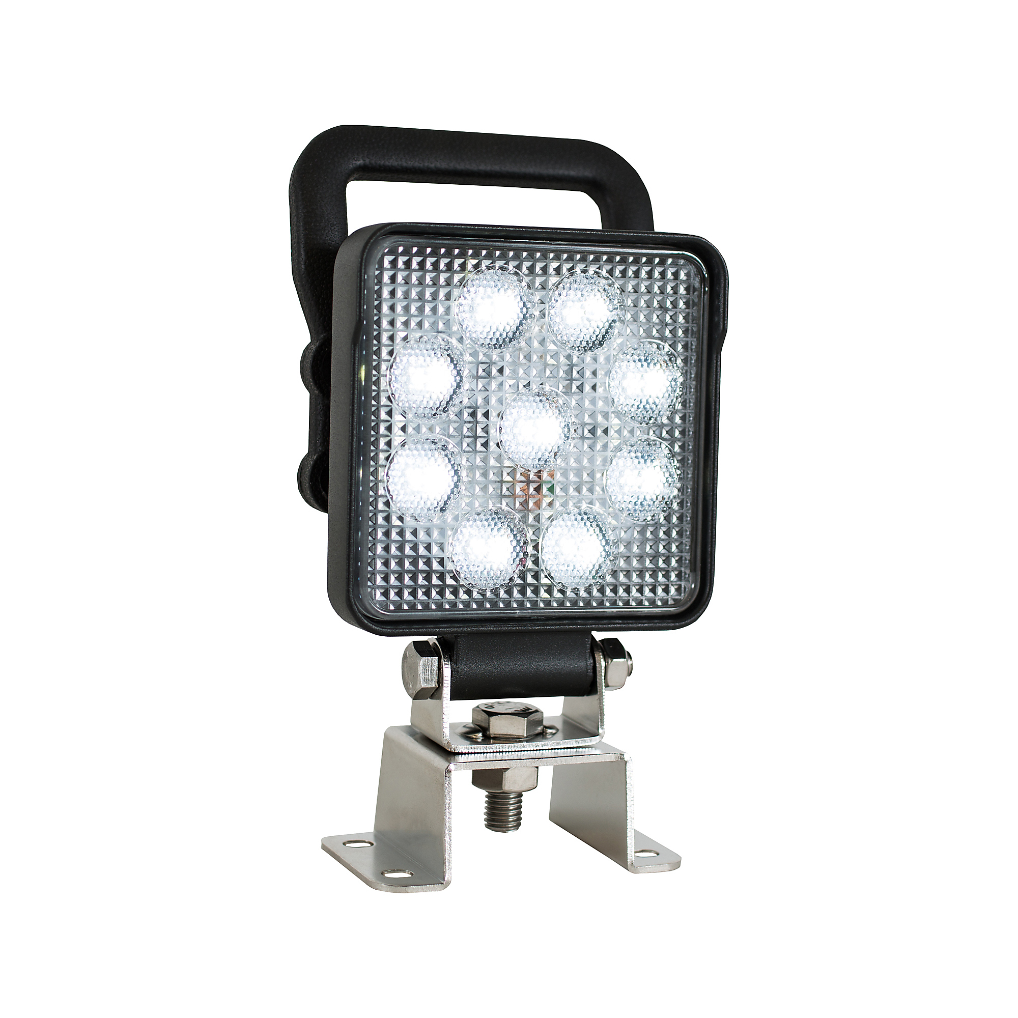 Buyers Products, 4in. Truck Vehicle Boat Mounted LED Flood Work Light w/ Handle, Light Type LED, Lens Color Clear, Included (qty.) 1 Model# 1492193